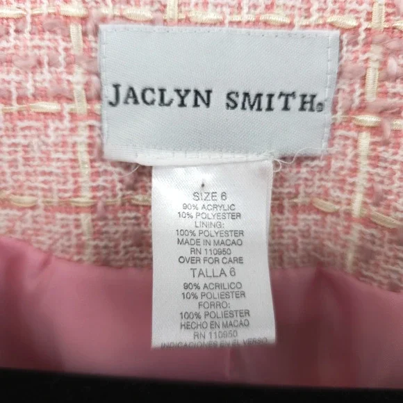 Jaclyn Smith 6 Vintage 90s Twee Quiet Luxury Coquette Tweed Fringe Short Blazer - Picture 5 of 16